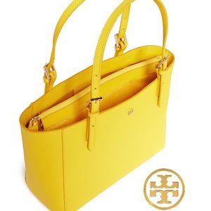 PRICE DROP ✅Tory Burch ~ York Saffiano Large Tote Bag in Sunshine Yellow ~ NEW